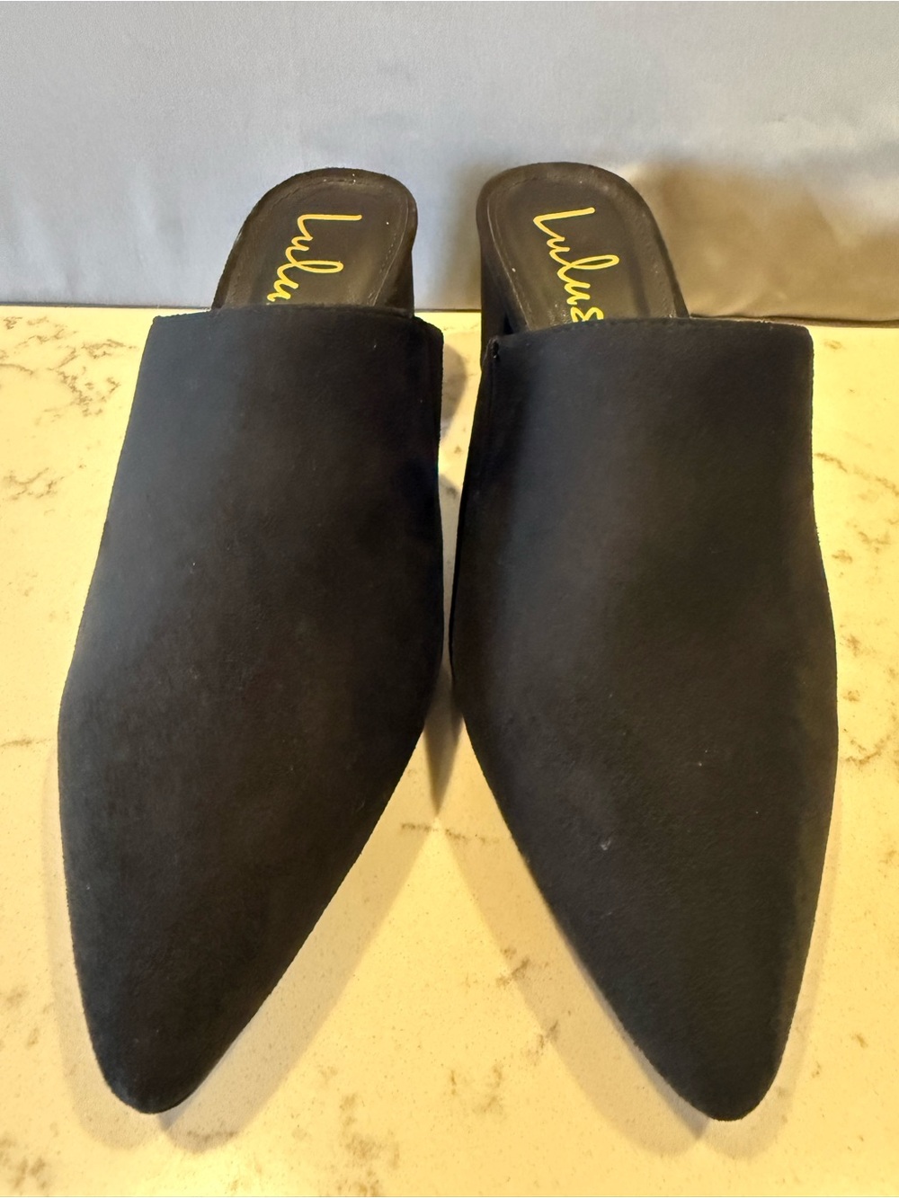 Lulu's Black Pointed Slip-On Mules